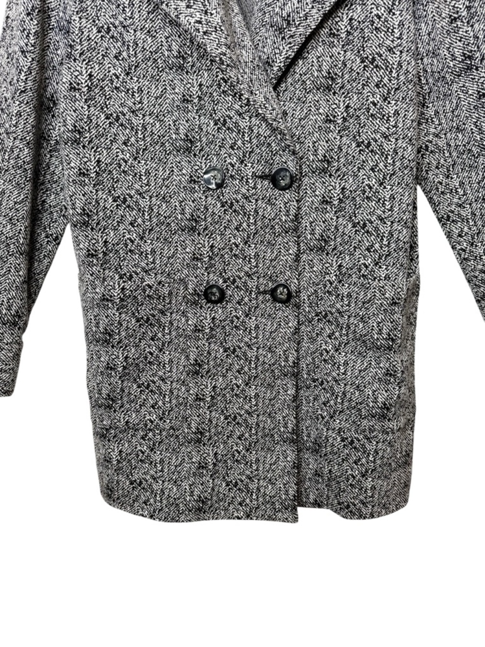Cabi #4294 Agent Black Herringbone Double Breasted Knit Women’s Blazer Sz M - Picture 6 of 14